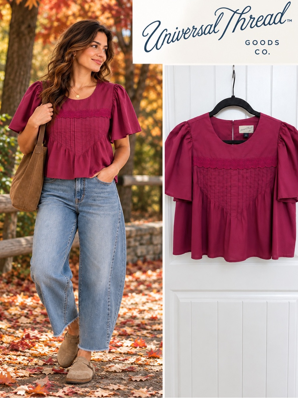 NWOT Universal Thread Pintuck Blouse